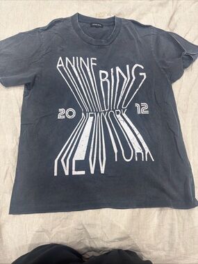 Anine Bing Women’s Gray Graphic Tee - New York 2012 Logo Design, L